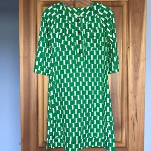 Diane Von Furstenberg green print dress